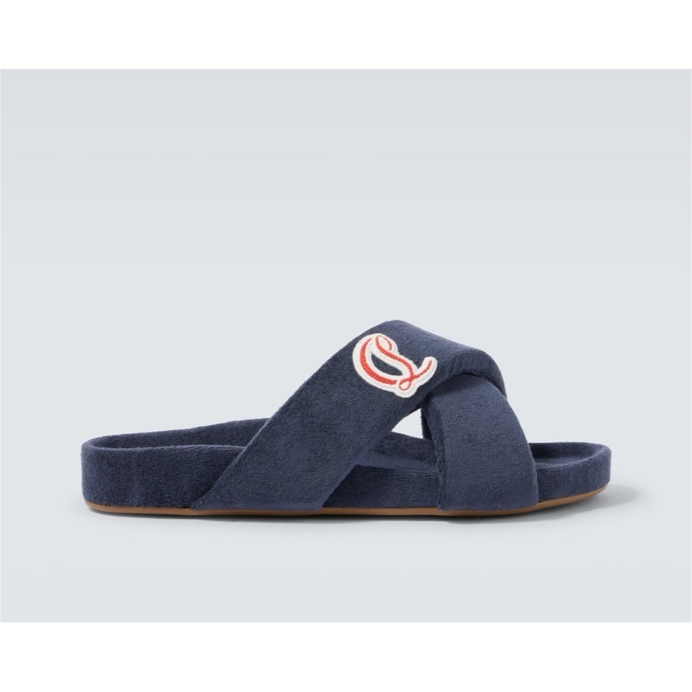Christian Louboutin BIZZU cross strap Terry cloth slide size 45